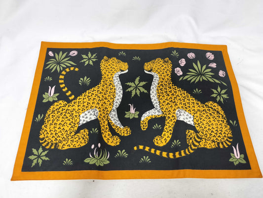 HERMES Leopard Print Lunch Mat with Box Other Accessories