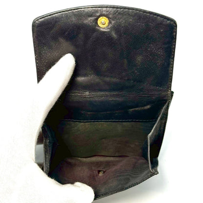 CHANEL Coco Mark Caviar Skin Compact Wallet Black 4554397 Wallet