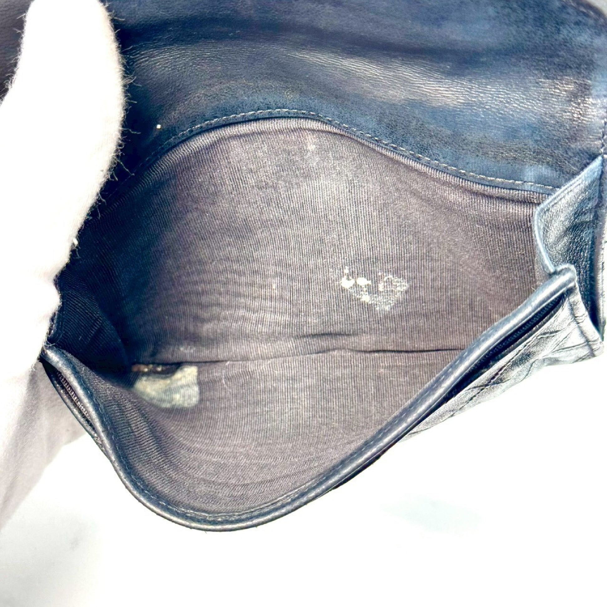 CHANEL Bicolore Lambskin Compact Wallet, Black, No Serial Number Seal