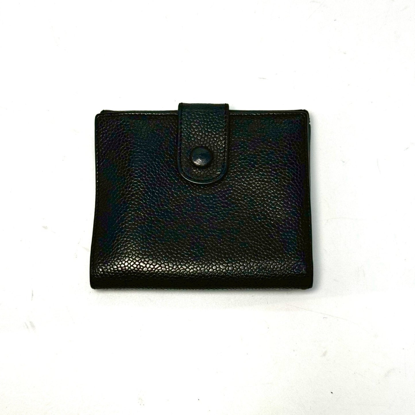 CHANEL Coco Mark Caviar Skin Compact Wallet, Black, No Serial Seal