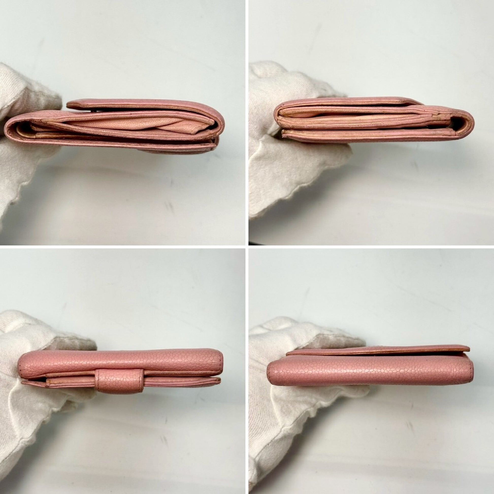 CHANEL Caviar Leather Bi-fold Compact Wallet Pink 8921726 Wallet