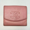 CHANEL Caviar Leather Bi-fold Compact Wallet Pink 8921726 Wallet