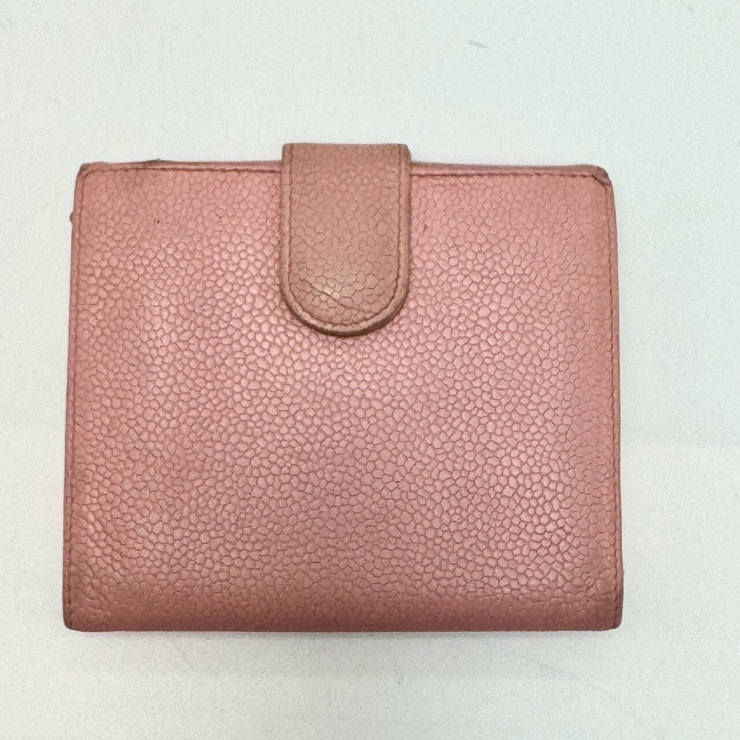 CHANEL Caviar Leather Bi-fold Compact Wallet Pink 8921726 Wallet