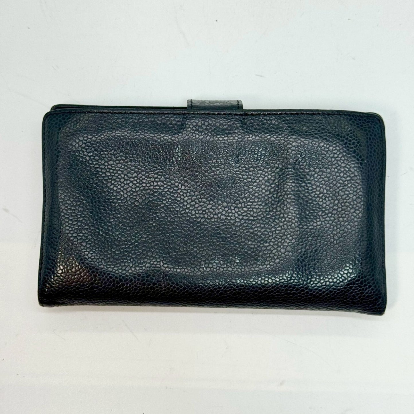 CHANEL Caviar Skin Coco Mark Clasp Bifold Long Wallet Black 11235984 Wallet