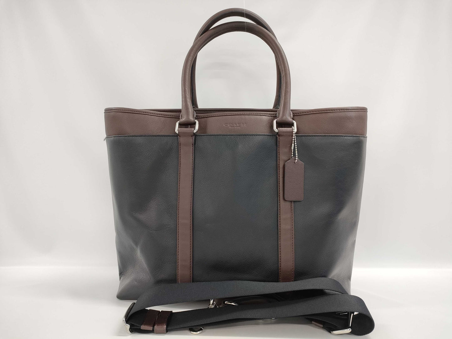 COACH Metropolitan 2-Way Tote Bag in Black/Brown with Strap