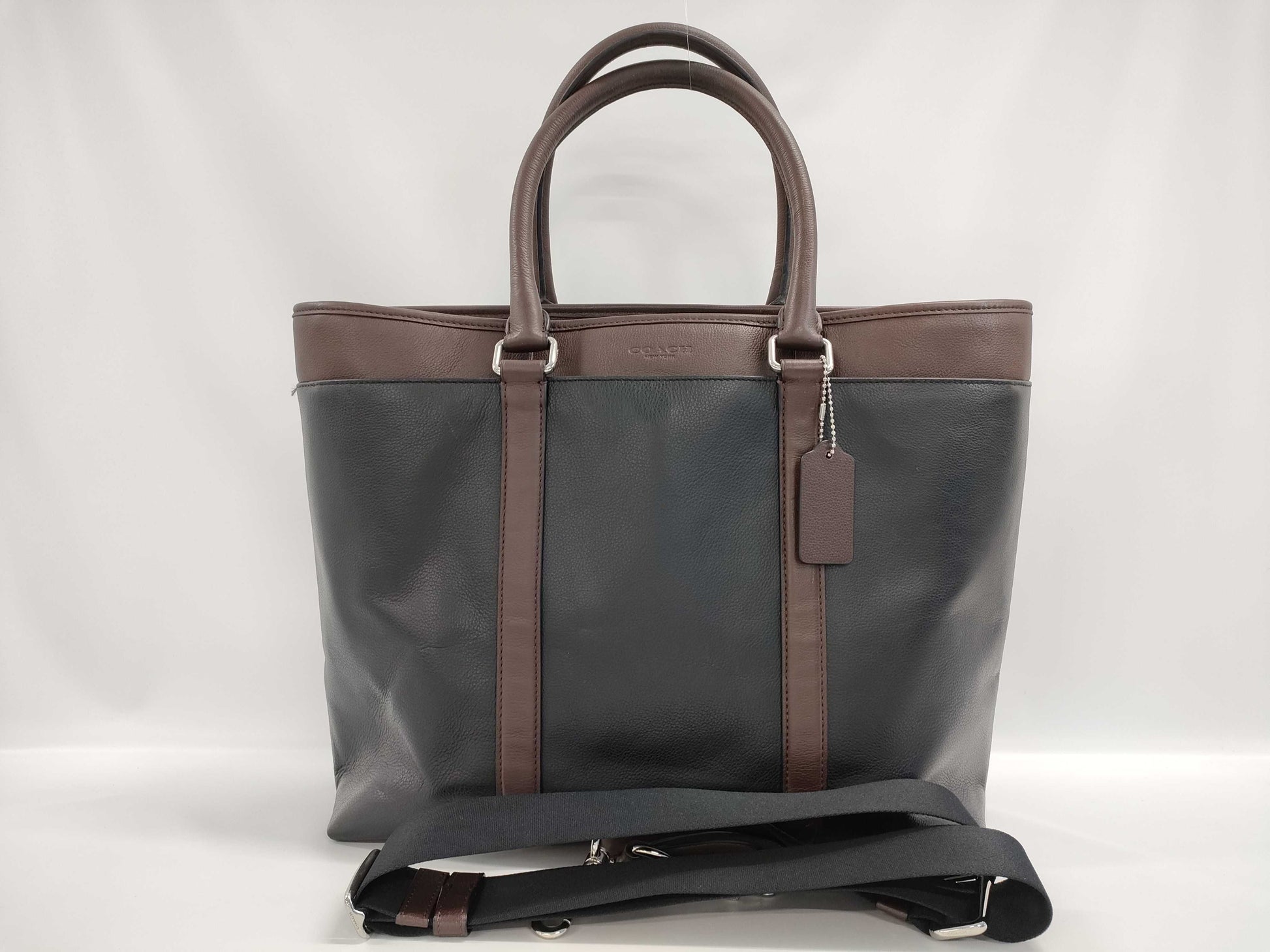 COACH Metropolitan 2-Way Tote Bag in Black/Brown with Strap