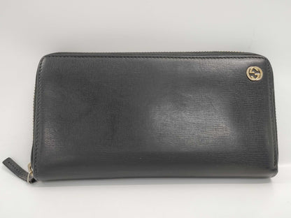 GUCCI Gucci Interlocking G Round Zip Wallet Black Wallet