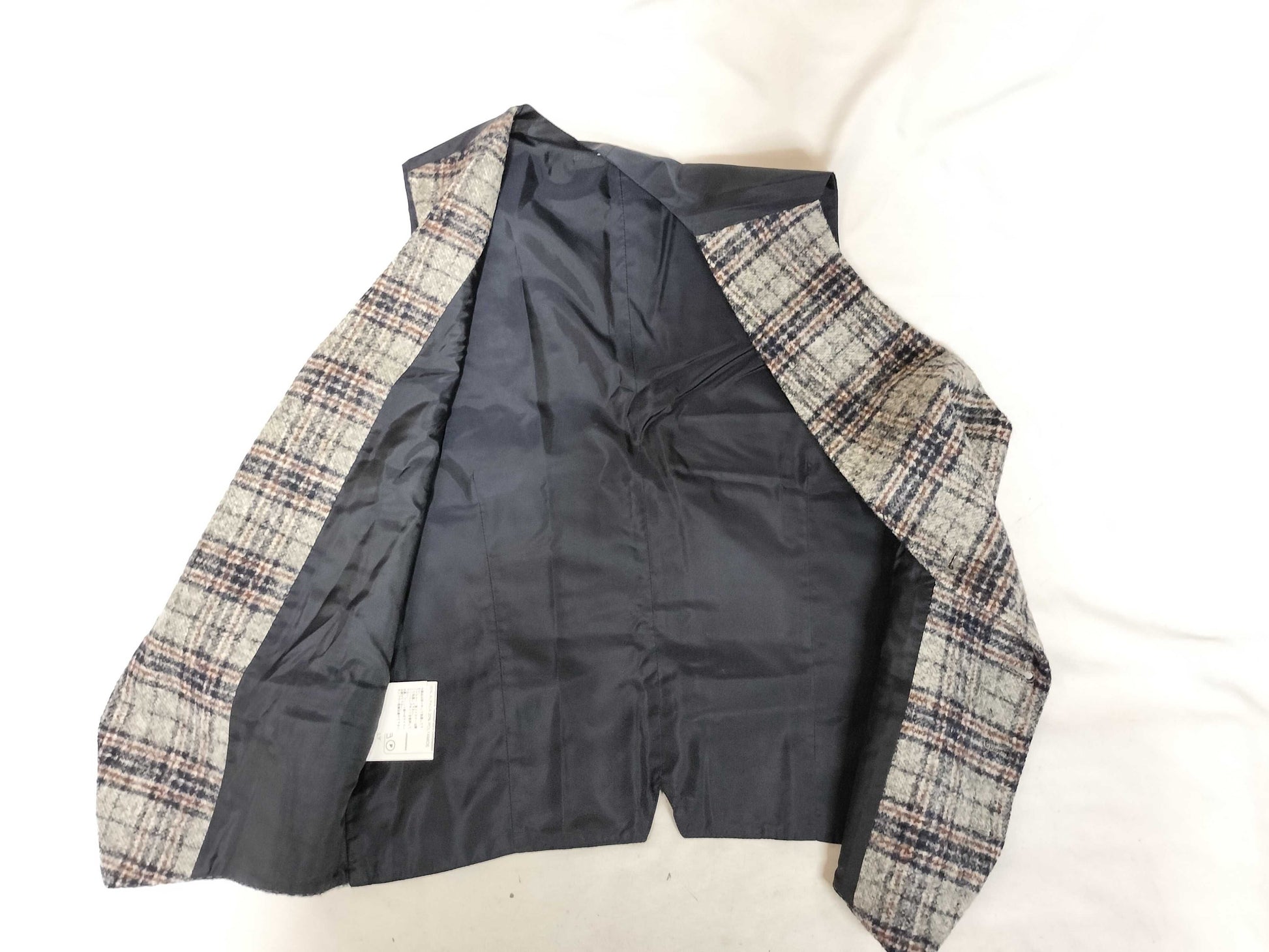 Alpaca Men's TAGLIATORE Vest Gilet Check Pattern Navy Vest