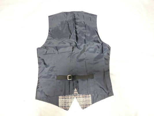 Alpaca Men's TAGLIATORE Vest Gilet Check Pattern Navy Vest