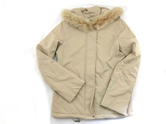 BURBERRY Fur Down Jacket Nova Check Coat