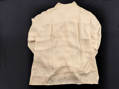 CELINE Silk Chain Print Bow Tie Blouse Shirt