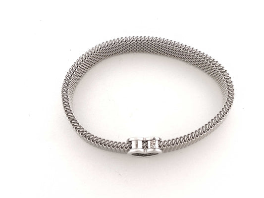 Tiffany & Co. Somerset Bracelet, Heart Mesh, Silver, 16.7g