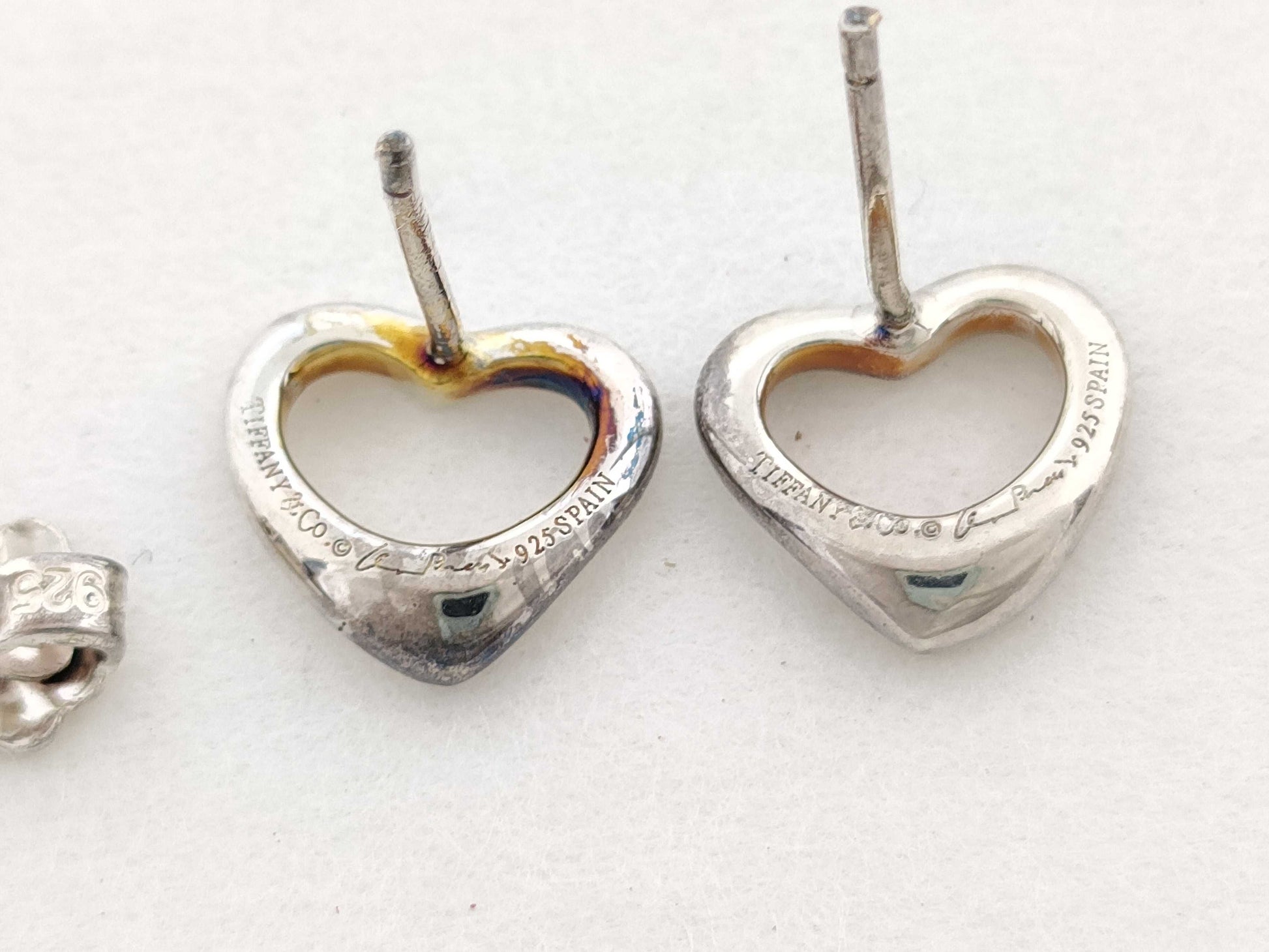 Tiffany & Co. Open Heart 925 Sterling Silver 1.4g Earrings