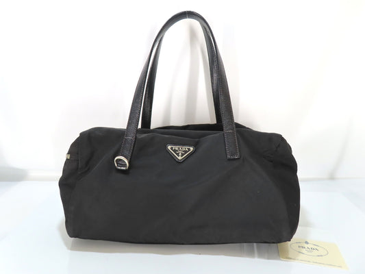 PRADA PRADA Nylon Saffiano Mini Boston Bag BR2394 Black W32cm Handbag