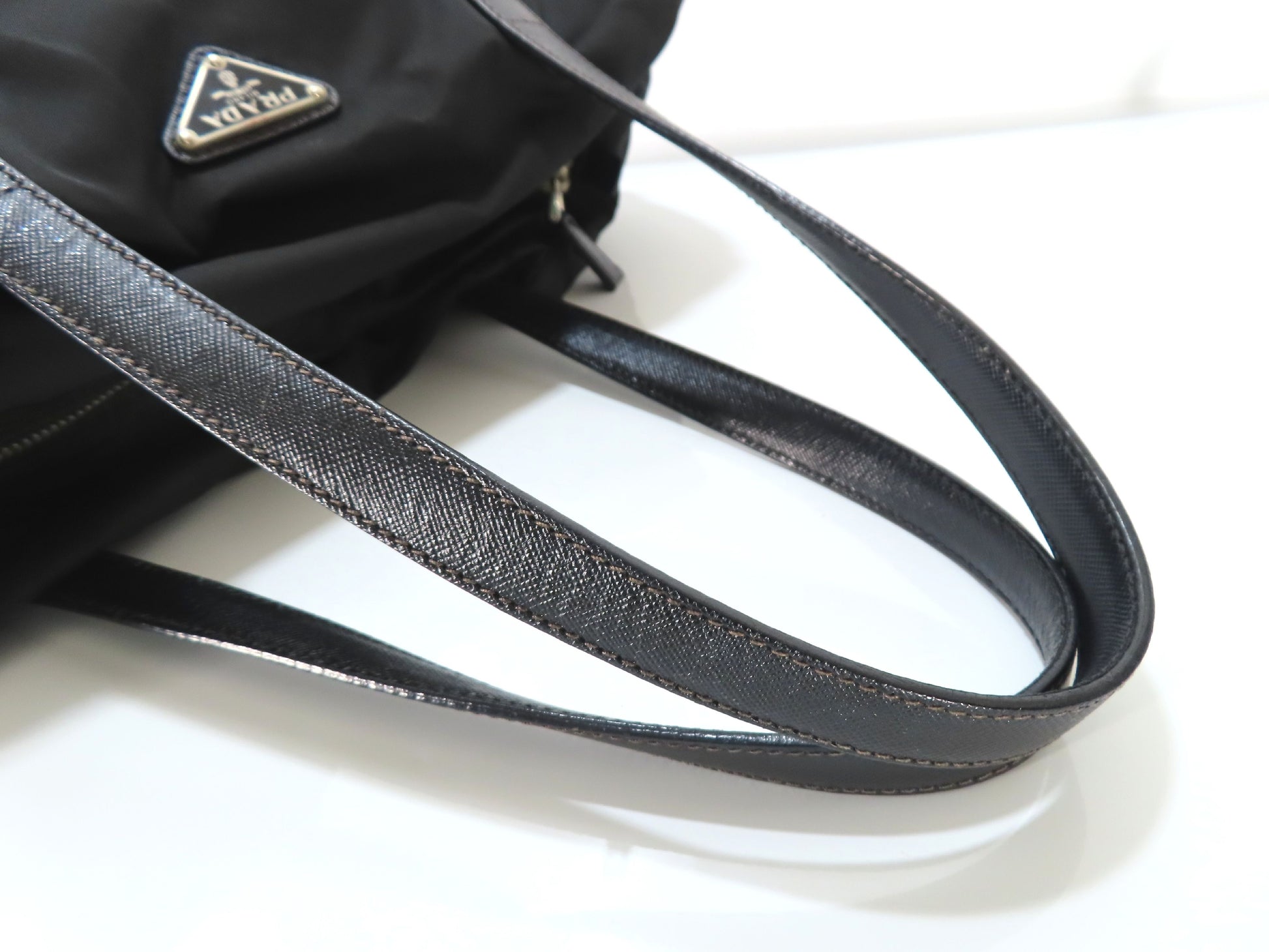 PRADA PRADA Nylon Saffiano Mini Boston Bag BR2394 Black W32cm Handbag
