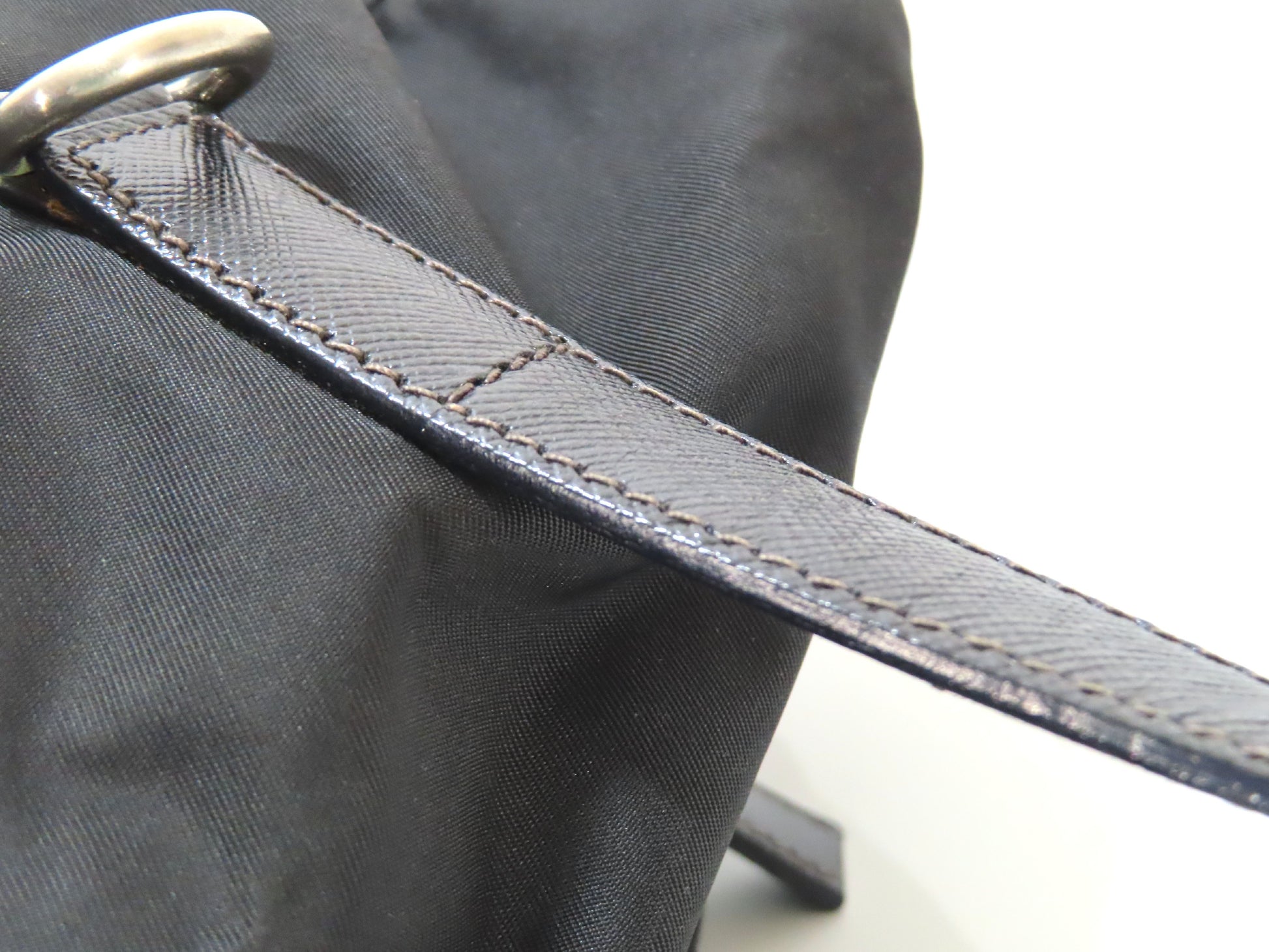 PRADA PRADA Nylon Saffiano Mini Boston Bag BR2394 Black W32cm Handbag
