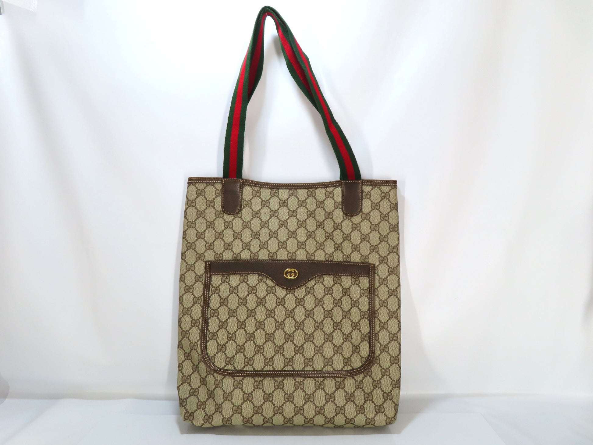 GUCCI GG Supreme Tote Bag 002.123.6487 Brown/Beige W33cm Tote Bag