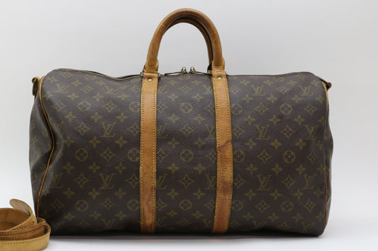 LOUIS VUITTON Monogram Keepall Bandouliere 45 Handbag