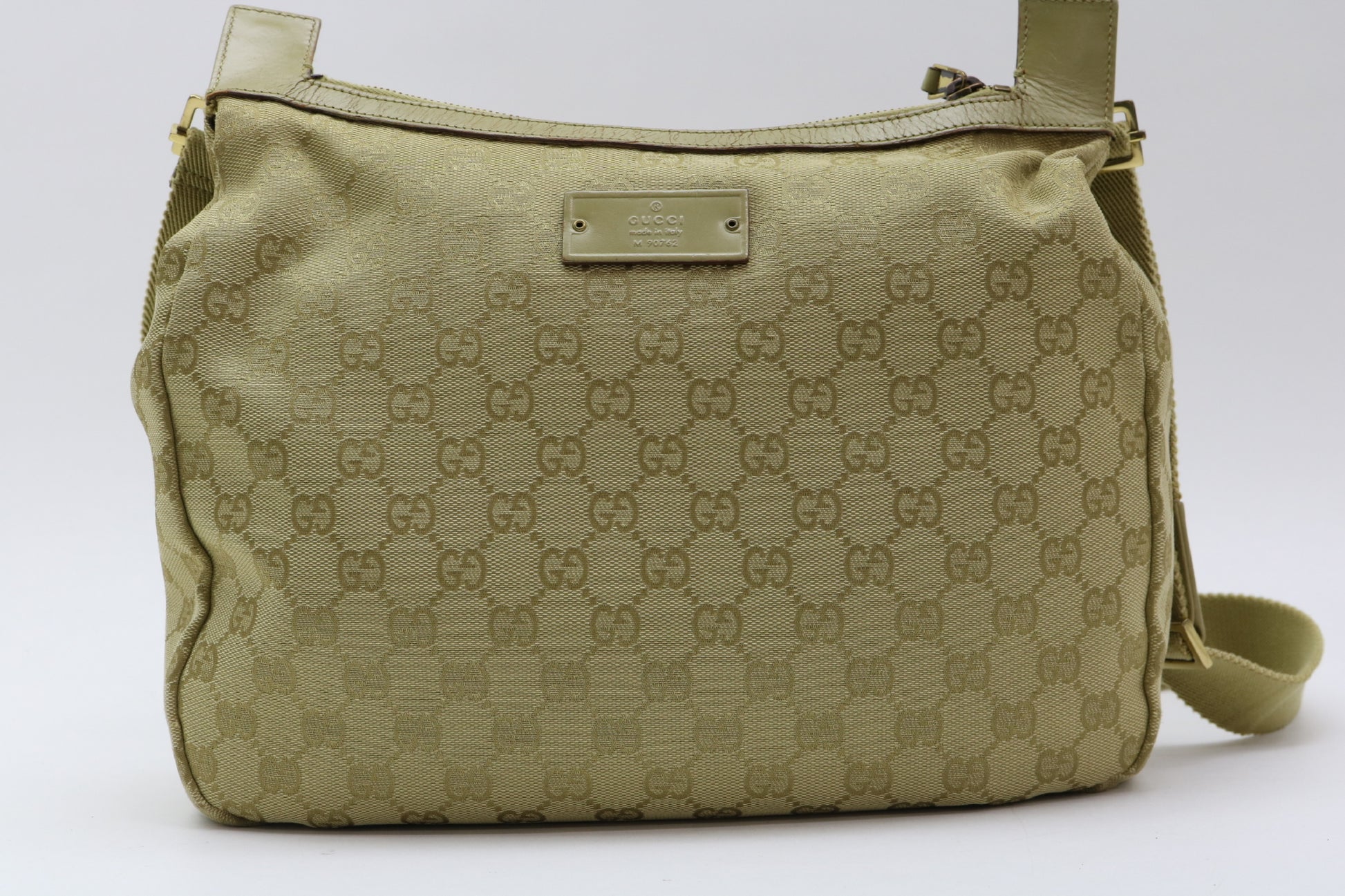 GUCCI GG Canvas Leather Shoulder Bag