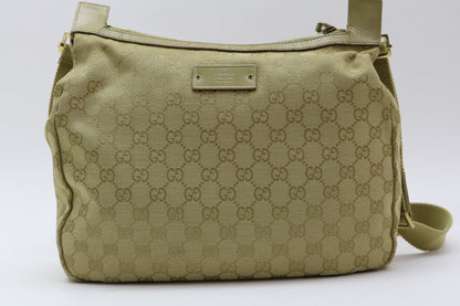 GUCCI GG Canvas Leather Shoulder Bag