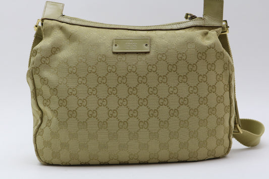 GUCCI GG Canvas Leather Shoulder Bag