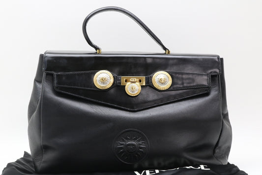 VERSACE Sunburst Leather Handbag