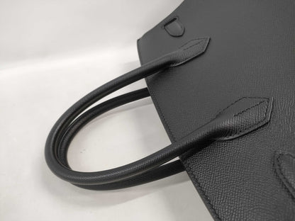 HERMES Birkin 30 Epsom Black Stainless Steel Handbag with Z Stamp