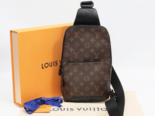LOUIS VUITTON Monogram Macassar Avenue Sling Bag M46327 with RFID, Shoulder Bag