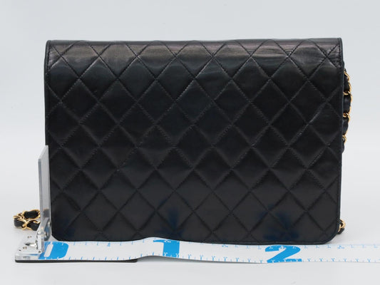 CHANEL Lambskin Matelasse Single Flap Turnlock Shoulder Bag, No. 6