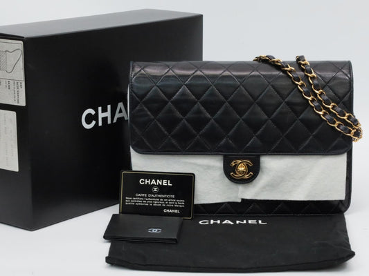 CHANEL Lambskin Matelasse Single Flap Turnlock Shoulder Bag, No. 6