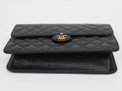 CHANEL Lambskin Matelasse Single Flap Turnlock Shoulder Bag, No. 6