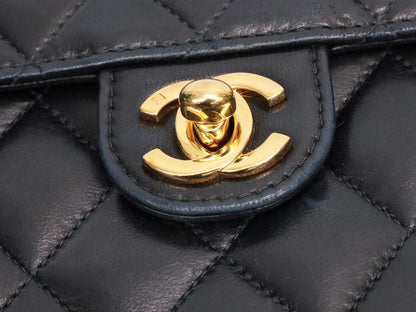 CHANEL Lambskin Matelasse Single Flap Turnlock Shoulder Bag, No. 6