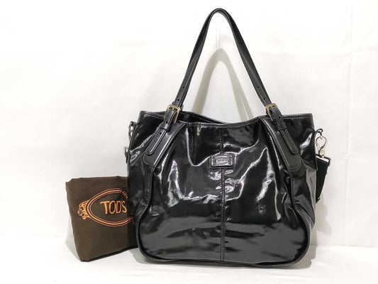TODS G-Line 2-Way Nylon Handbag, Black