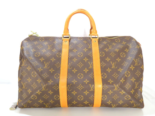 LOUIS VUITTON Monogram Louis Vuitton Keepall Boston Bag