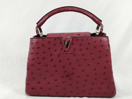 LOUIS VUITTON Ostrich Capucines PM Handbag