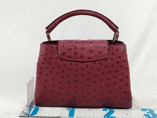 LOUIS VUITTON Ostrich Capucines PM Handbag