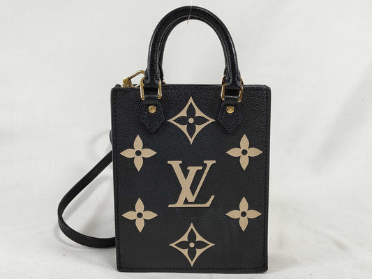 LOUIS VUITTON Monogram Empreinte Petite Sac Plat M57937 Black RFID Enabled Handbag