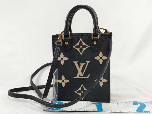 LOUIS VUITTON Monogram Empreinte Petite Sac Plat M57937 Black RFID Enabled Handbag