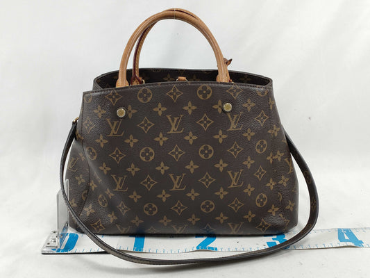 LOUIS VUITTON Monogram Montaigne MM M41056 TR3106 Brown Handbag