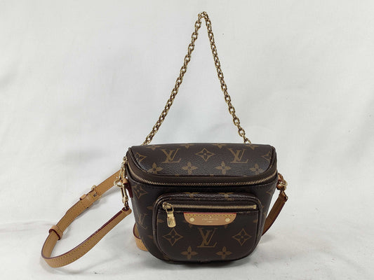 LOUIS VUITTON Monogram Mini Bum Bag M82335 Brown RFID Enabled Shoulder Bag
