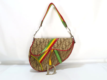Christian Dior Trotter Rasta Saddle Bag Shoulder Bag