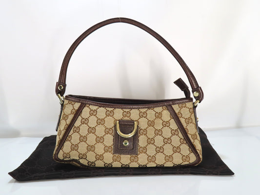 GUCCI GG Canvas Abbey Handbag One-Shoulder Accessory Pouch Pouch