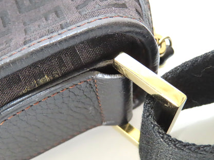 FENDI Zucca Zucchino Shoulder Bag with Charm