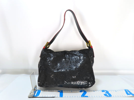 FENDI Sequin Lizard Mamma Bucket Shoulder Bag Handbag