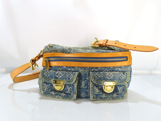 LOUIS VUITTON Monogram Denim Louis Vuitton Monogram Denim Baggy PM Shoulder Bag