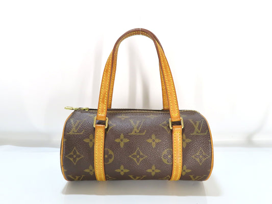 LOUIS VUITTON Monogram Papillon 19 Natural Leather Handbag