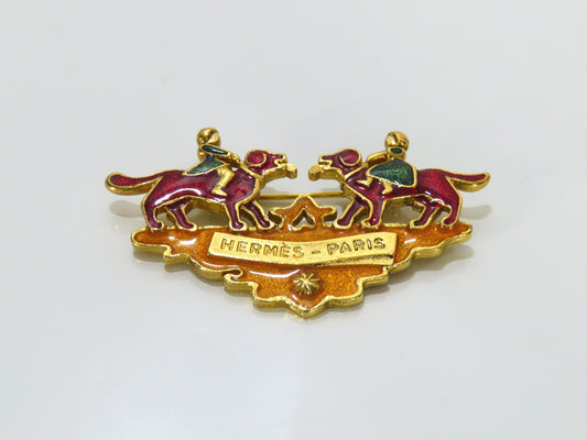 HERMES Cloisonne Brooch