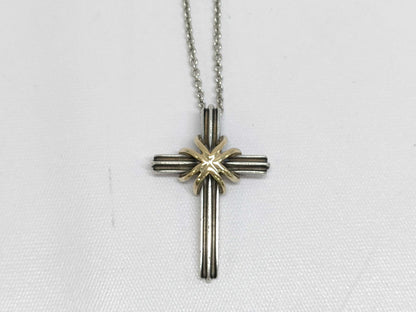 Tiffany & Co. Tiffany Cross Necklace 925 750 Combination Necklace