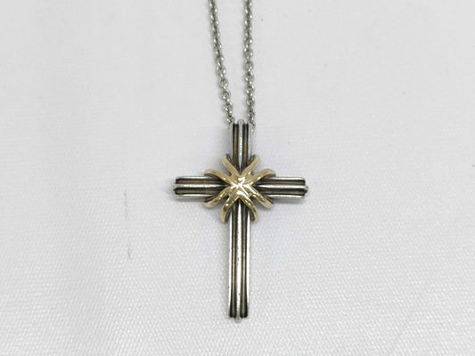 Tiffany & Co. Tiffany Cross Necklace 925 750 Combination Necklace