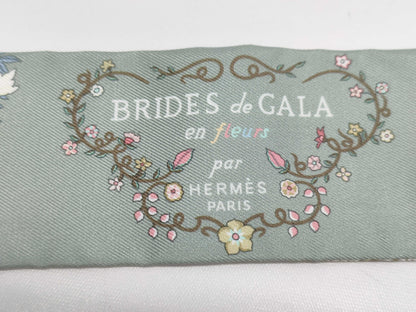 HERMES Twilly "Bride de Gala en Fleur & Eyeliner" Scarf